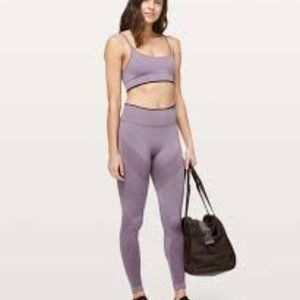 Lululemon Iconic Sweat Tight Graphite Purple Seamless Stretch Mesh Yoga Pants
